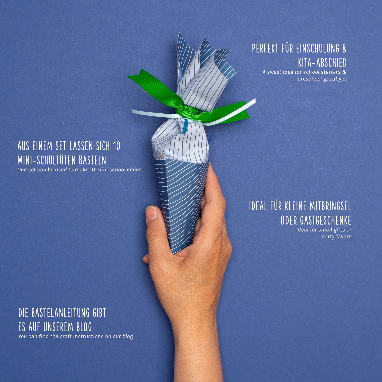 Bastelset Mini-Schultüten Wasser