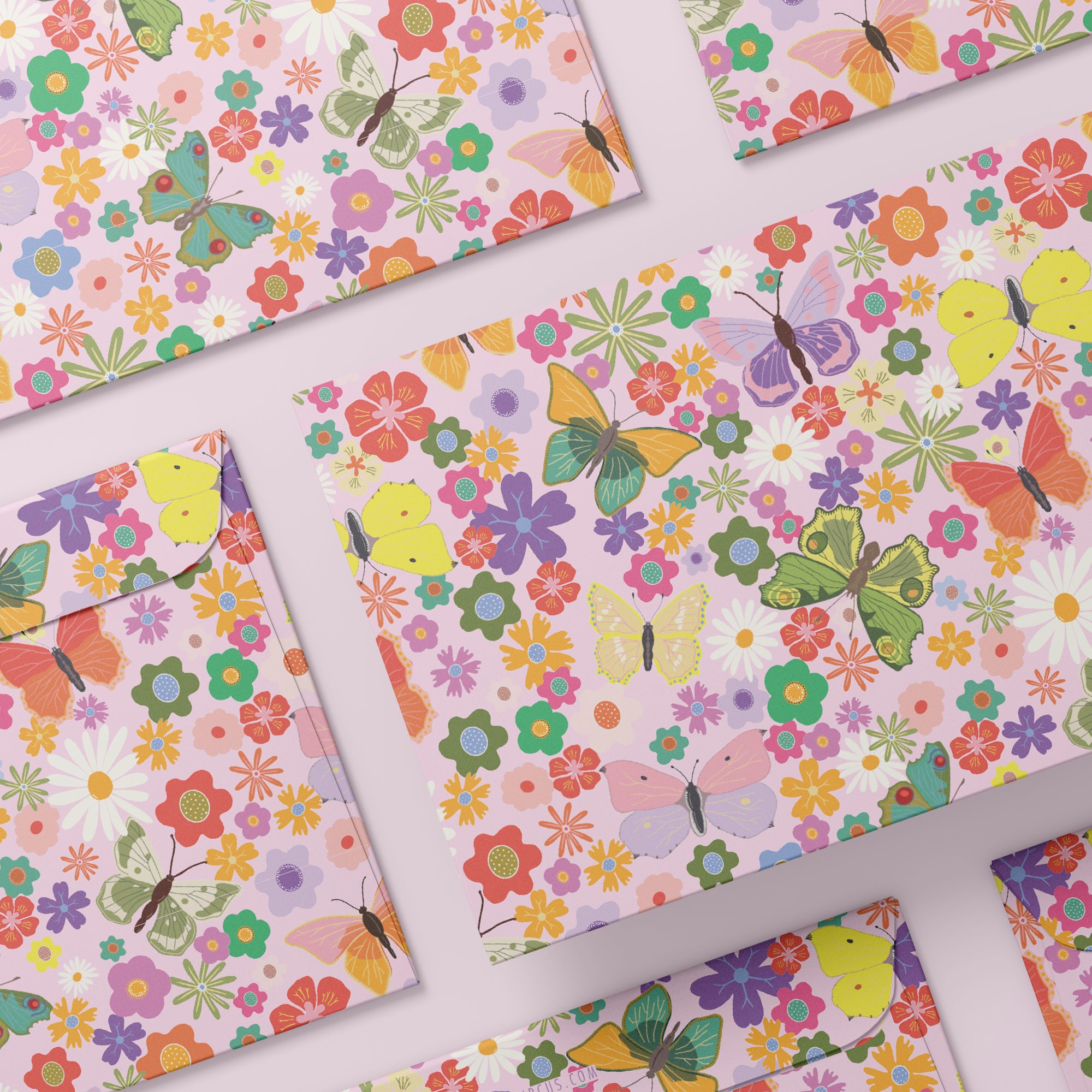 Briefumschläge "Blumenwiese" - Set mit 8 Kuverts in DIN C5