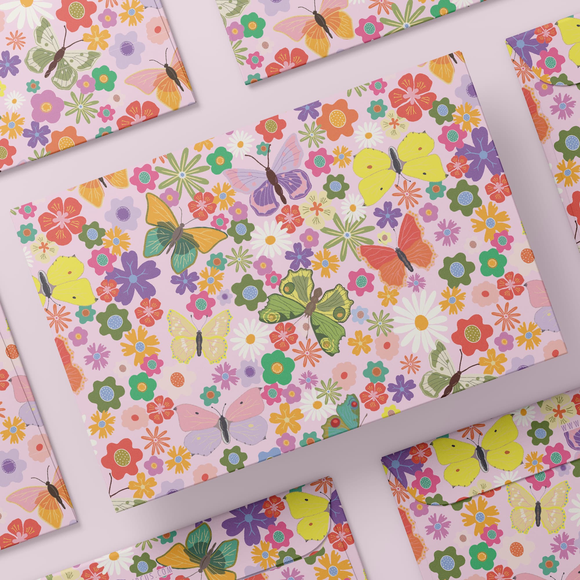 Briefumschläge "Blumenwiese" - Set mit 8 Kuverts in DIN C5