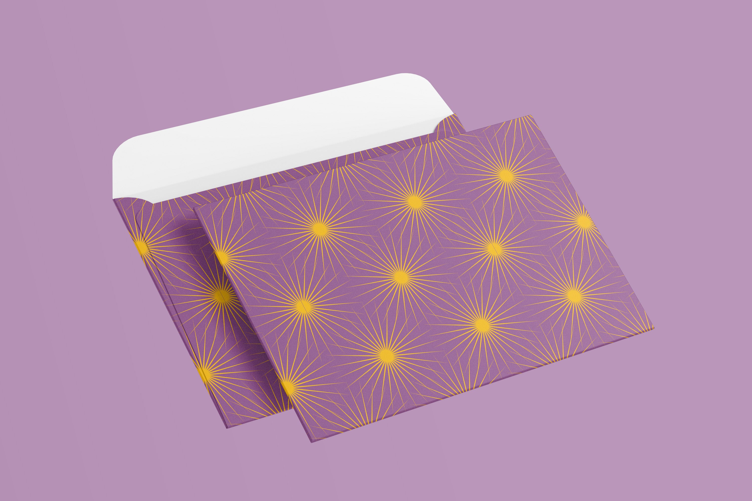 Briefumschläge "Sonnensterne" - Set mit 8 Kuverts in DIN C5