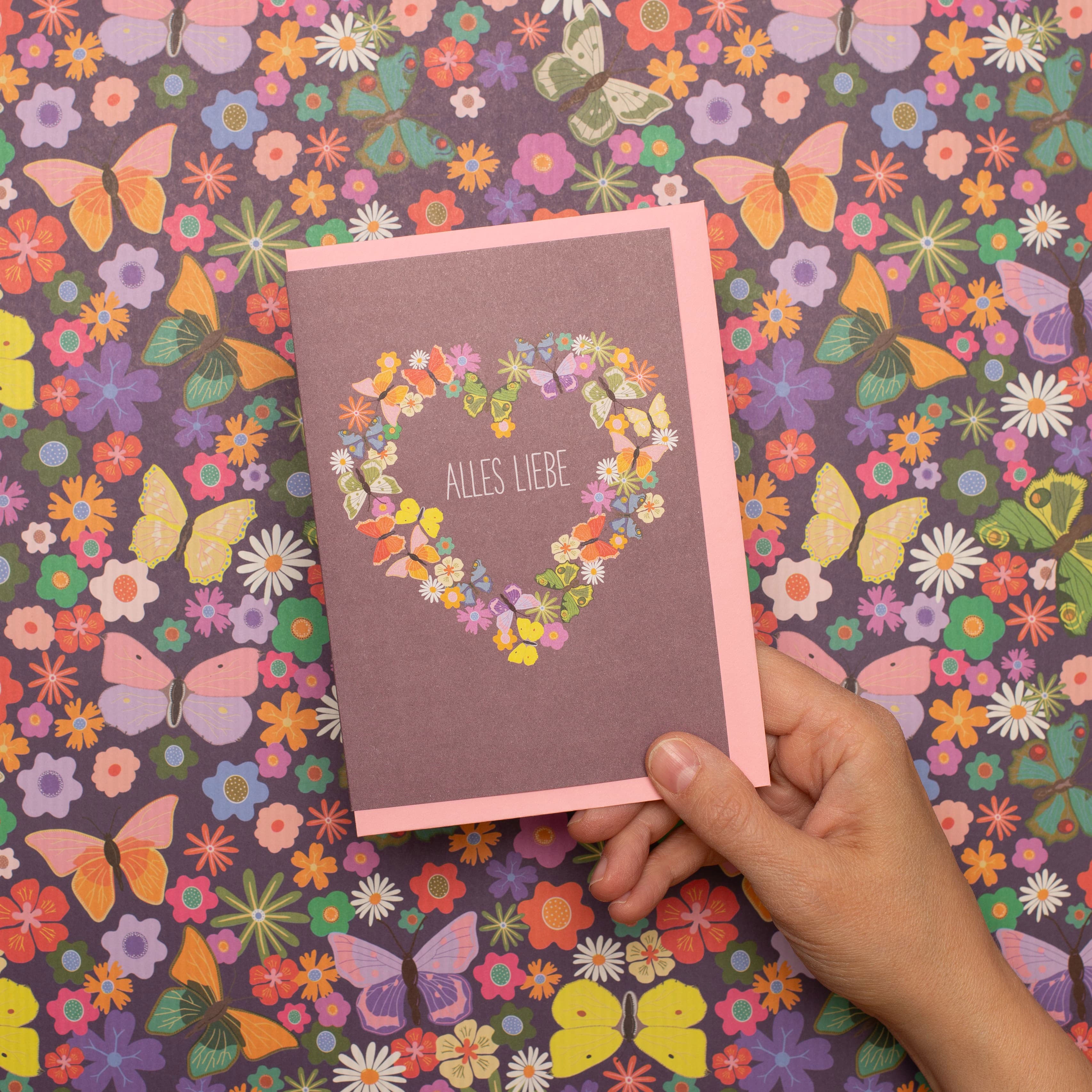 Card flower heart "All the best"