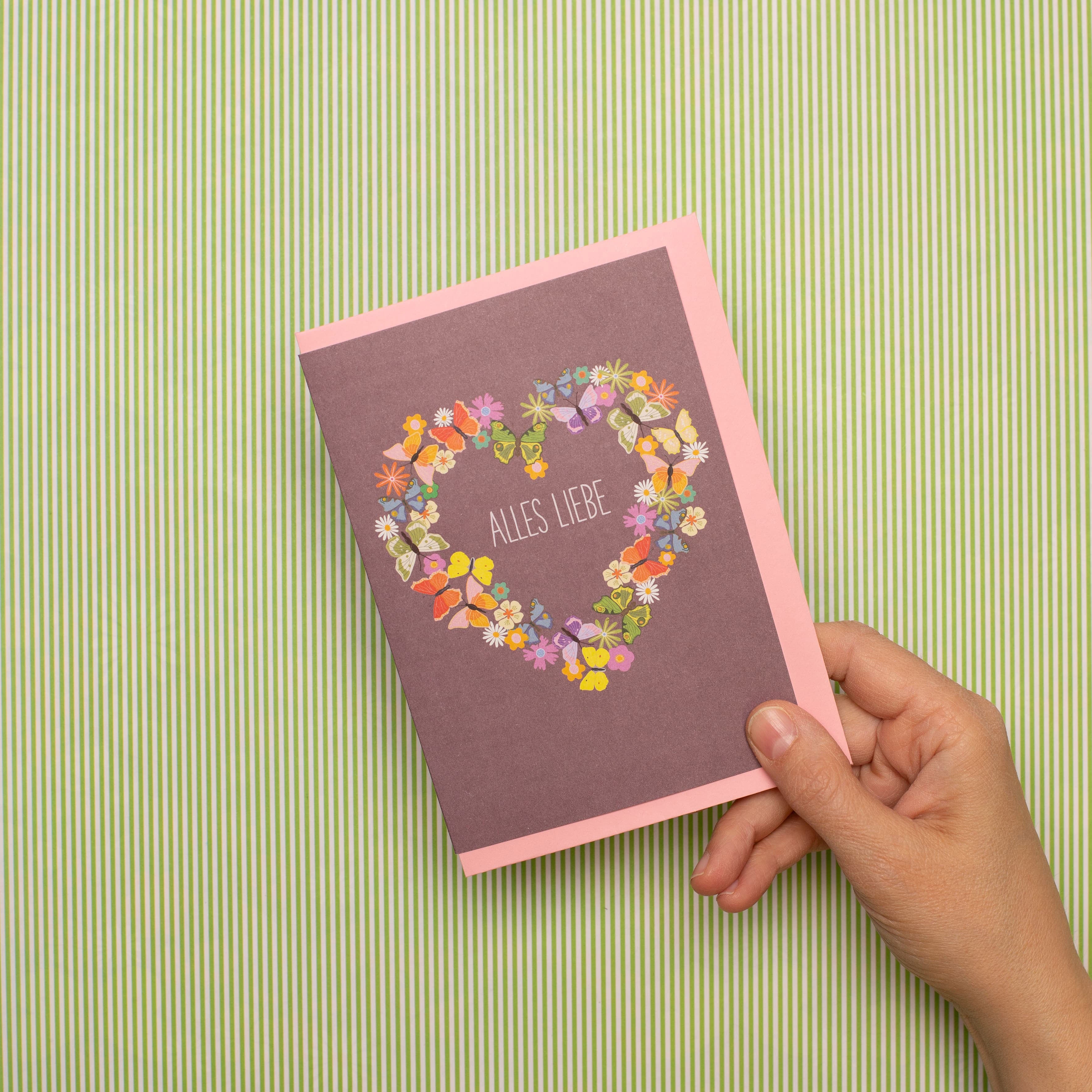 Card flower heart "All the best"