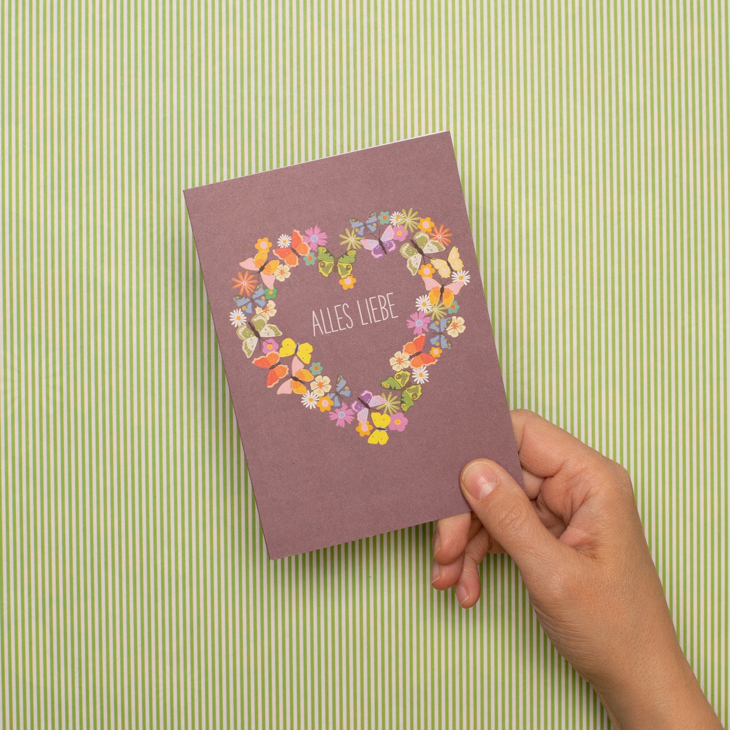 Karte Blumenherz "Alles Liebe"