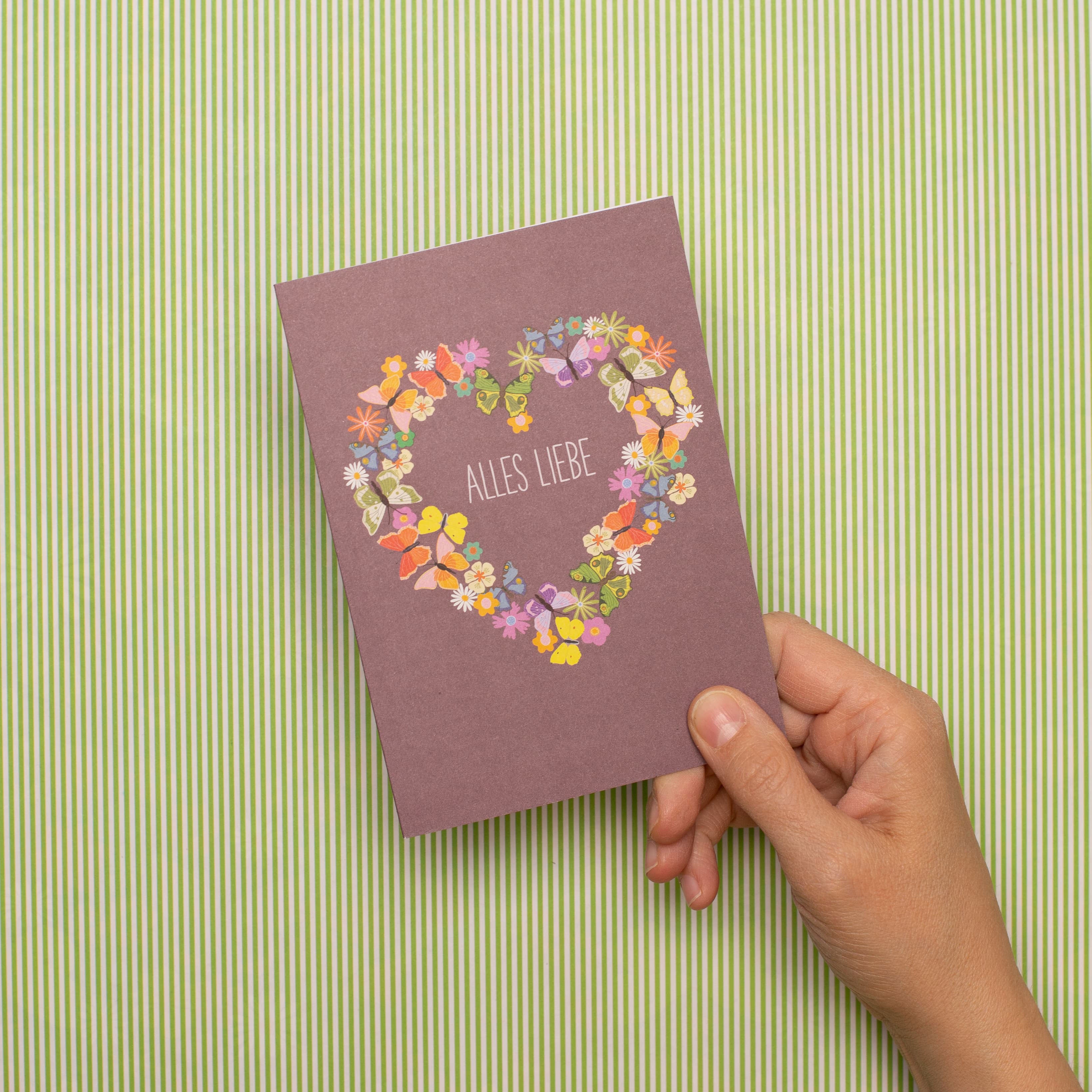 Card flower heart "All the best"