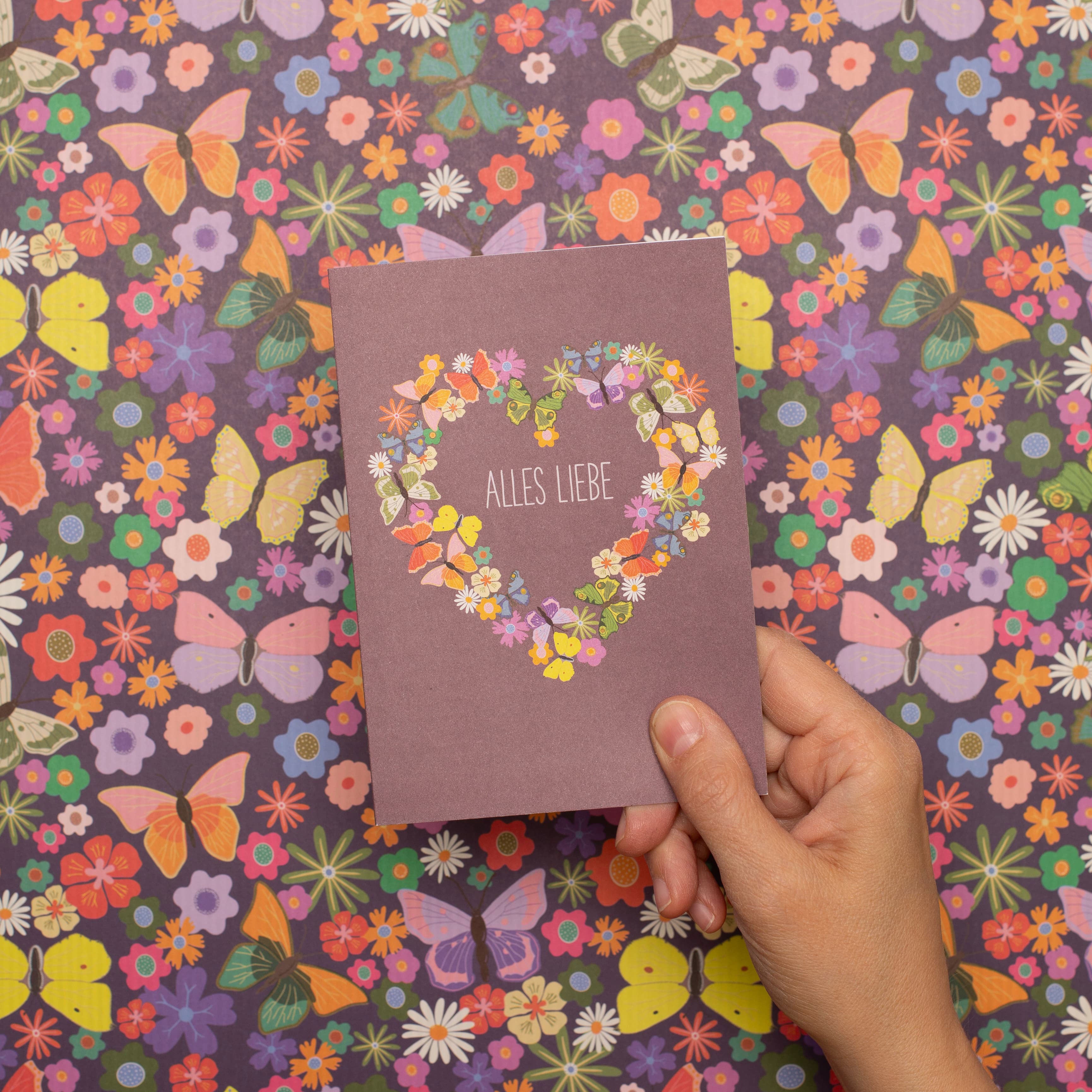 Card flower heart "All the best"