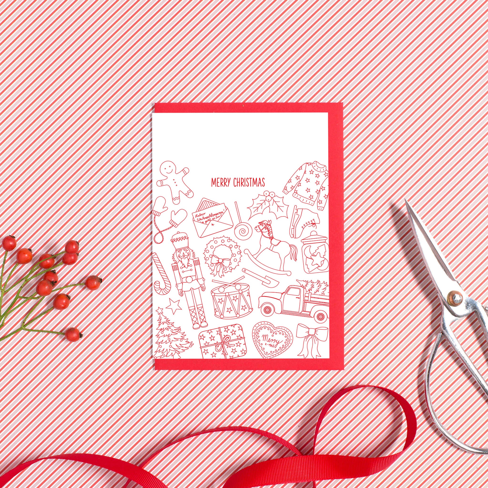 Weihnachtskarte Weihnachts-Doodles