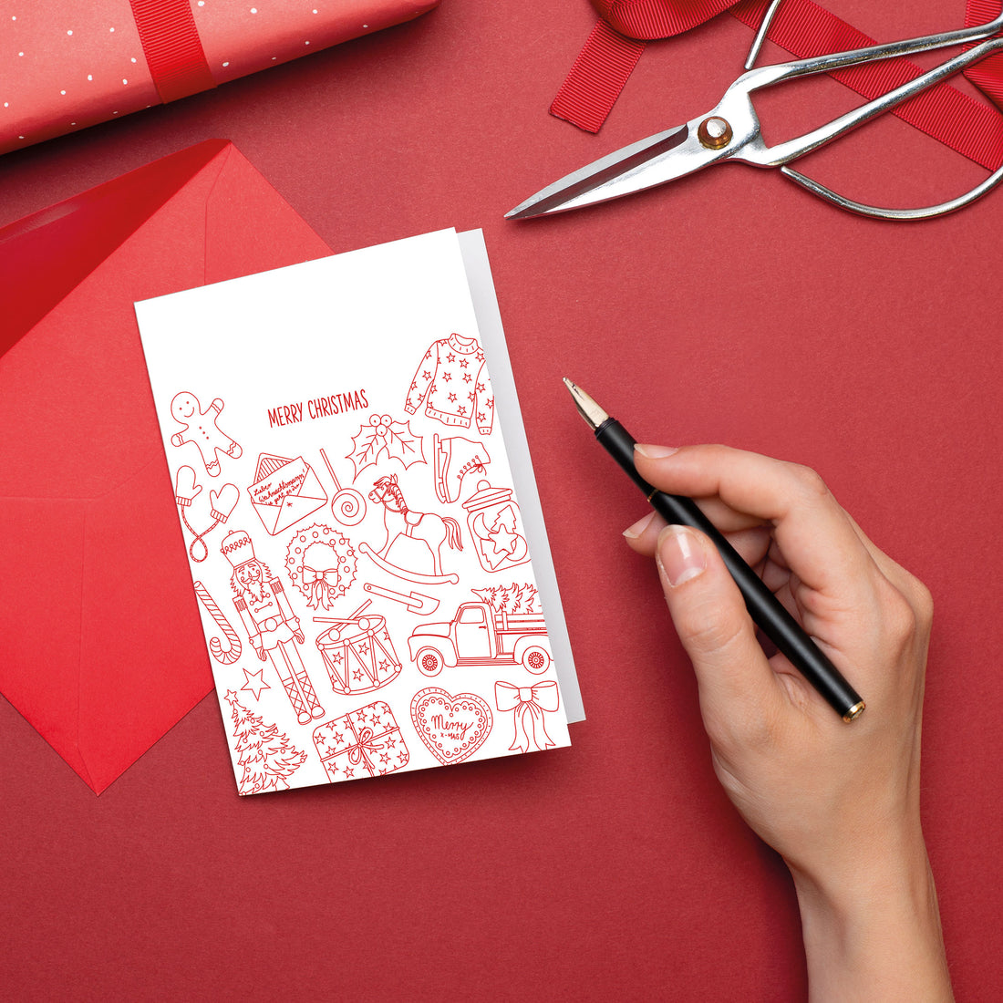 Weihnachtskarte Weihnachts-Doodles