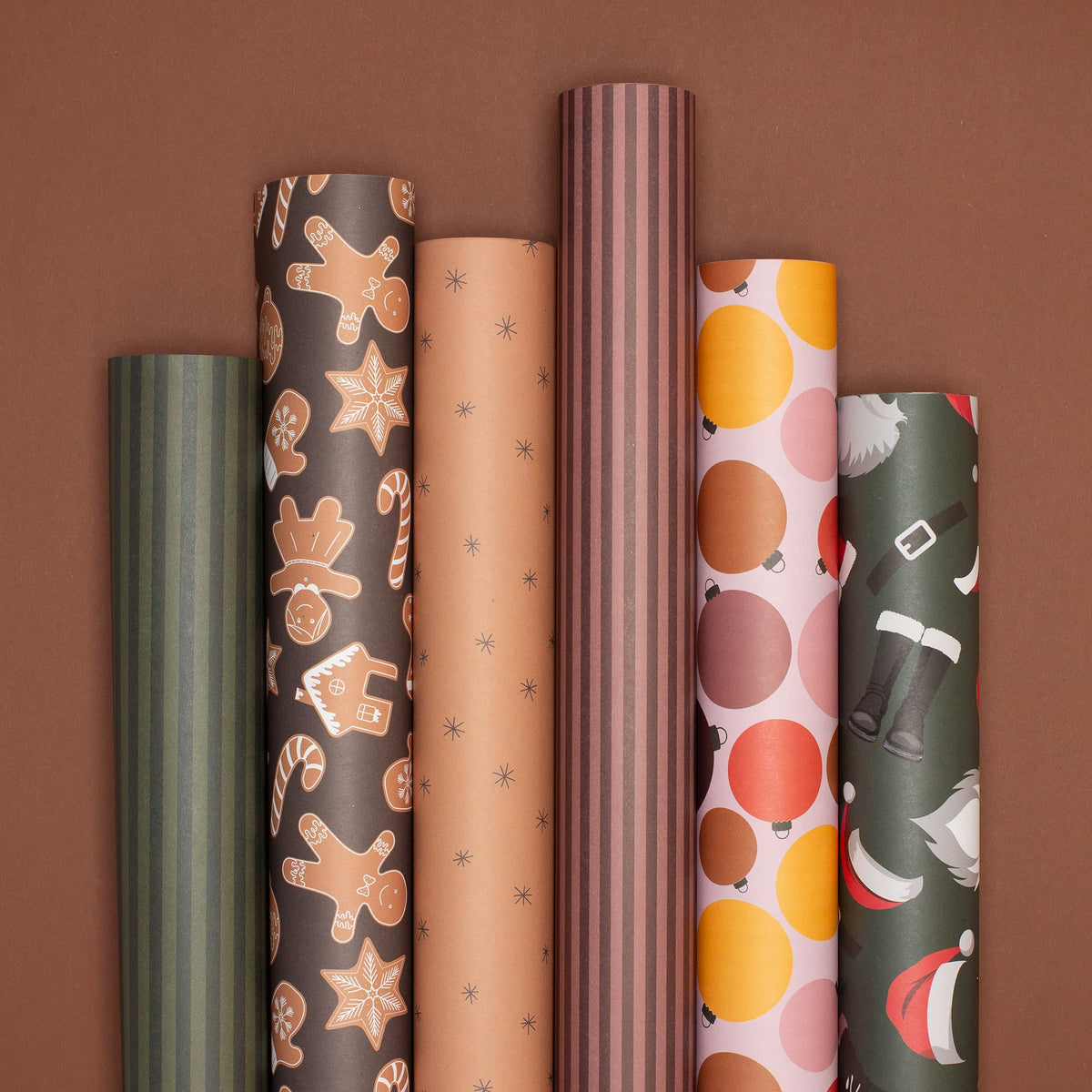 Weihnachtsgeschenkpapier-Set Lebkuchen