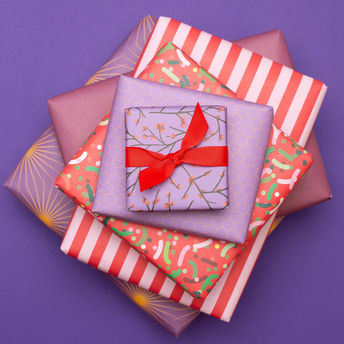 Weihnachtsgeschenkpapier-Set Ilex