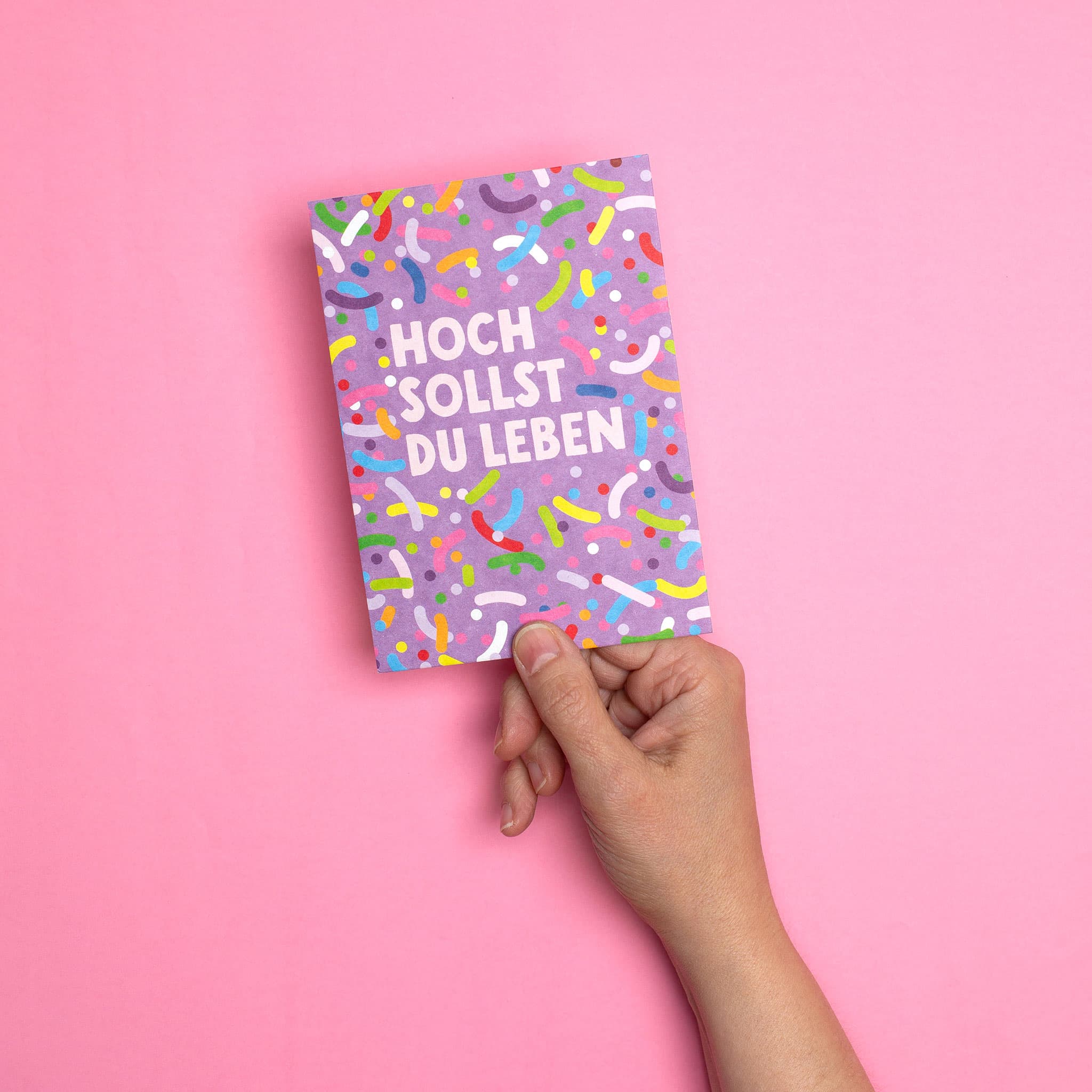 Postkarte Streusel "Hoch sollst Du leben"