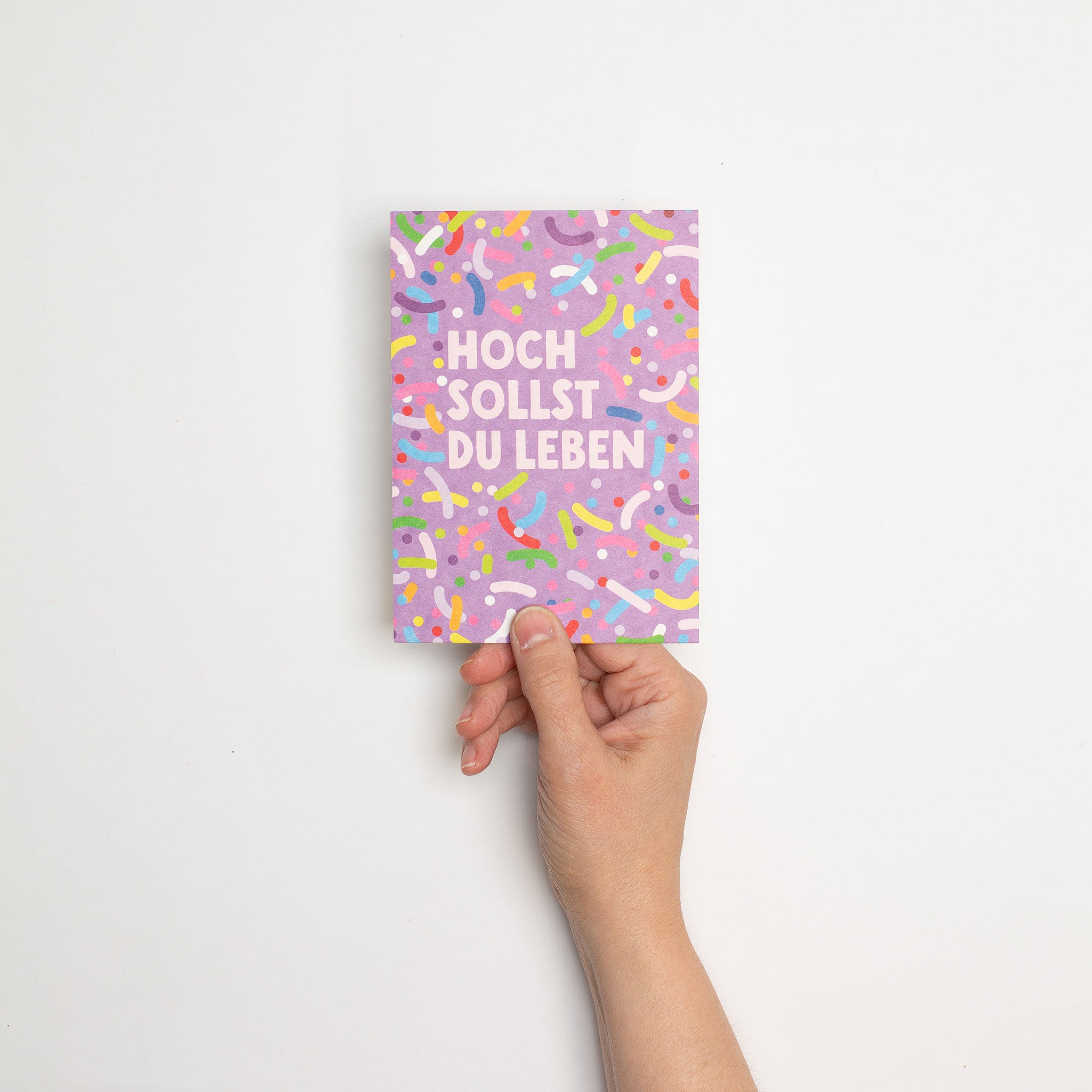 Postkarte Streusel "Hoch sollst Du leben"