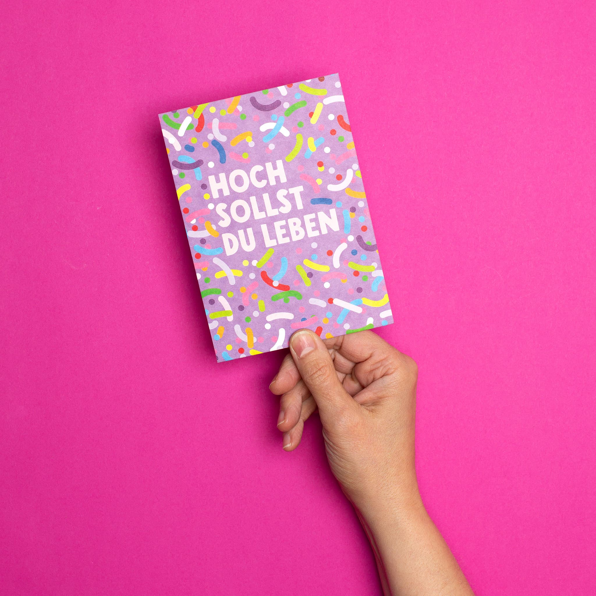 Postkarte Streusel "Hoch sollst Du leben"