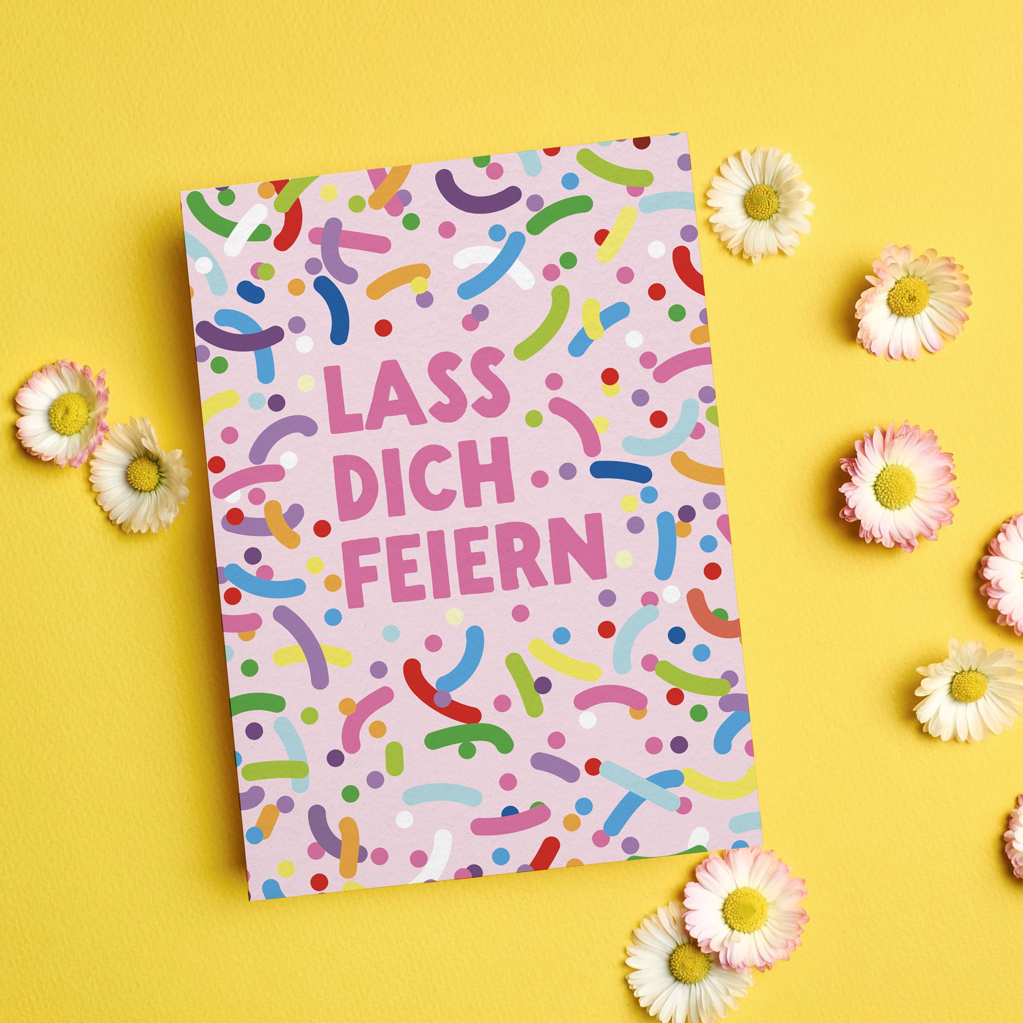 Postkarte Streusel "Lass Dich feiern"