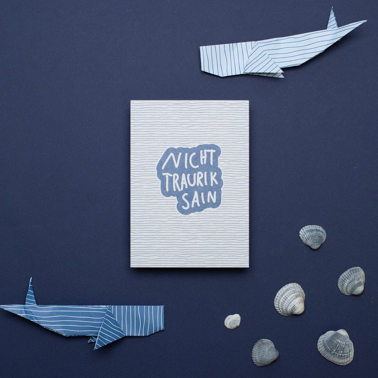 Postkarte Wasser "Nicht Traurik Sain"
