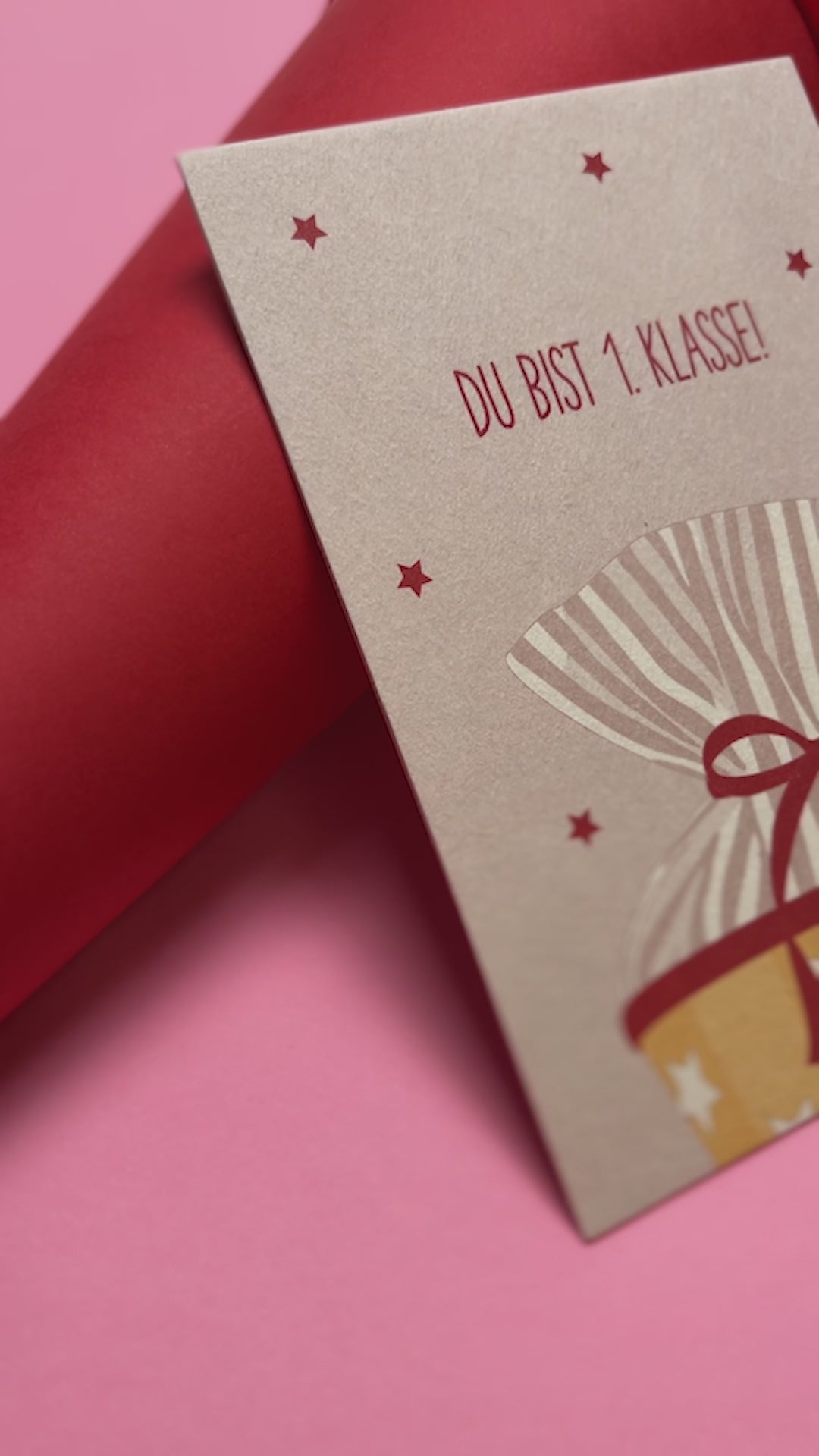 Postkarte Schultüte "Du bist 1. Klasse"