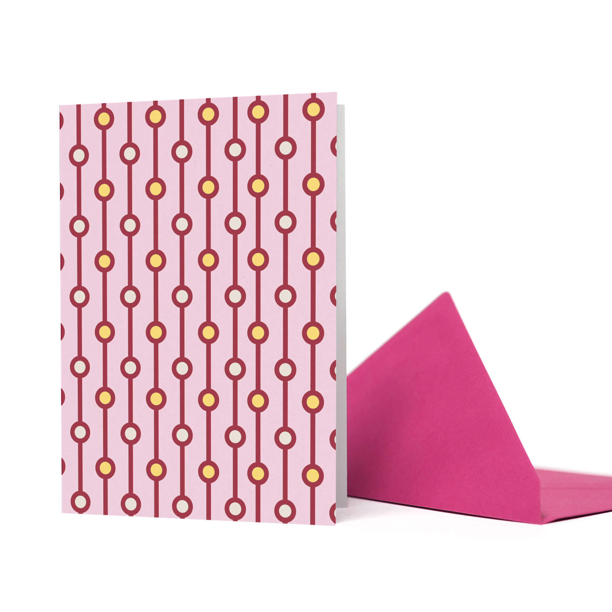 GRUSSKARTE ROSA PERLENMUSTER im Retro-Stil von My Pretty Circus | CS-PEA1929-RO