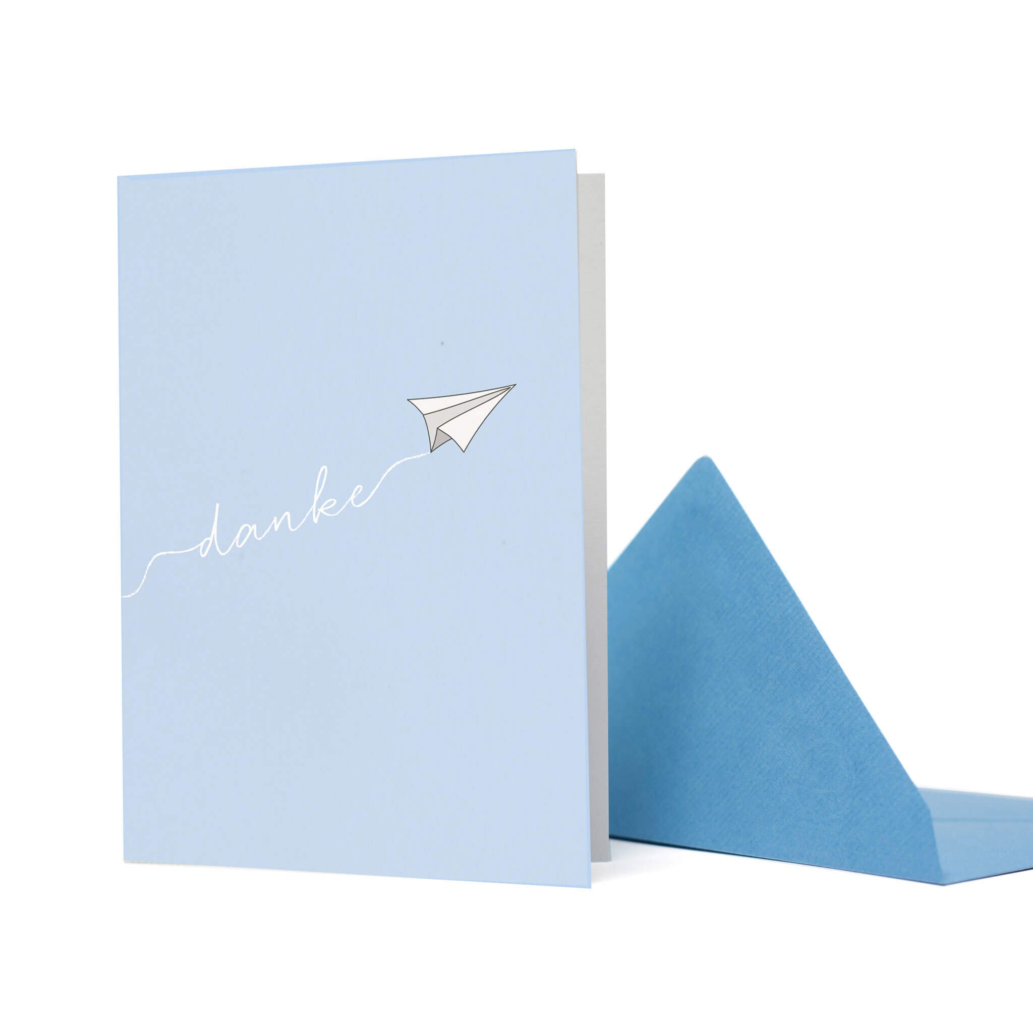 DANKESKARTE "DANKE" mit Papierflieger in hellblau von My Pretty Circus | 60