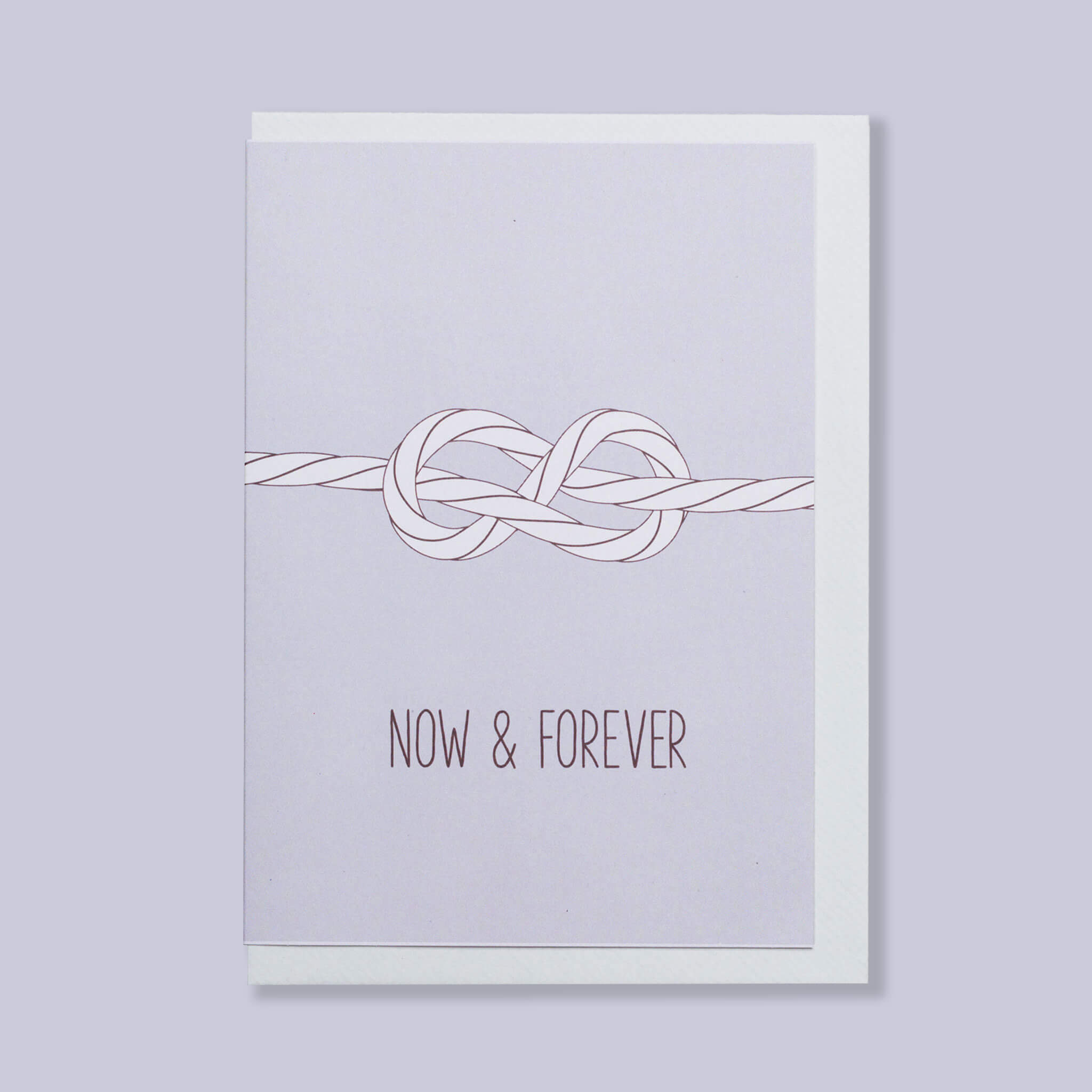 HOCHZEITSKARTE "NOW & FOREVER" mit maritimem Achterknoten in lavendel von My Pretty Circus | GC-NOW1941-LI