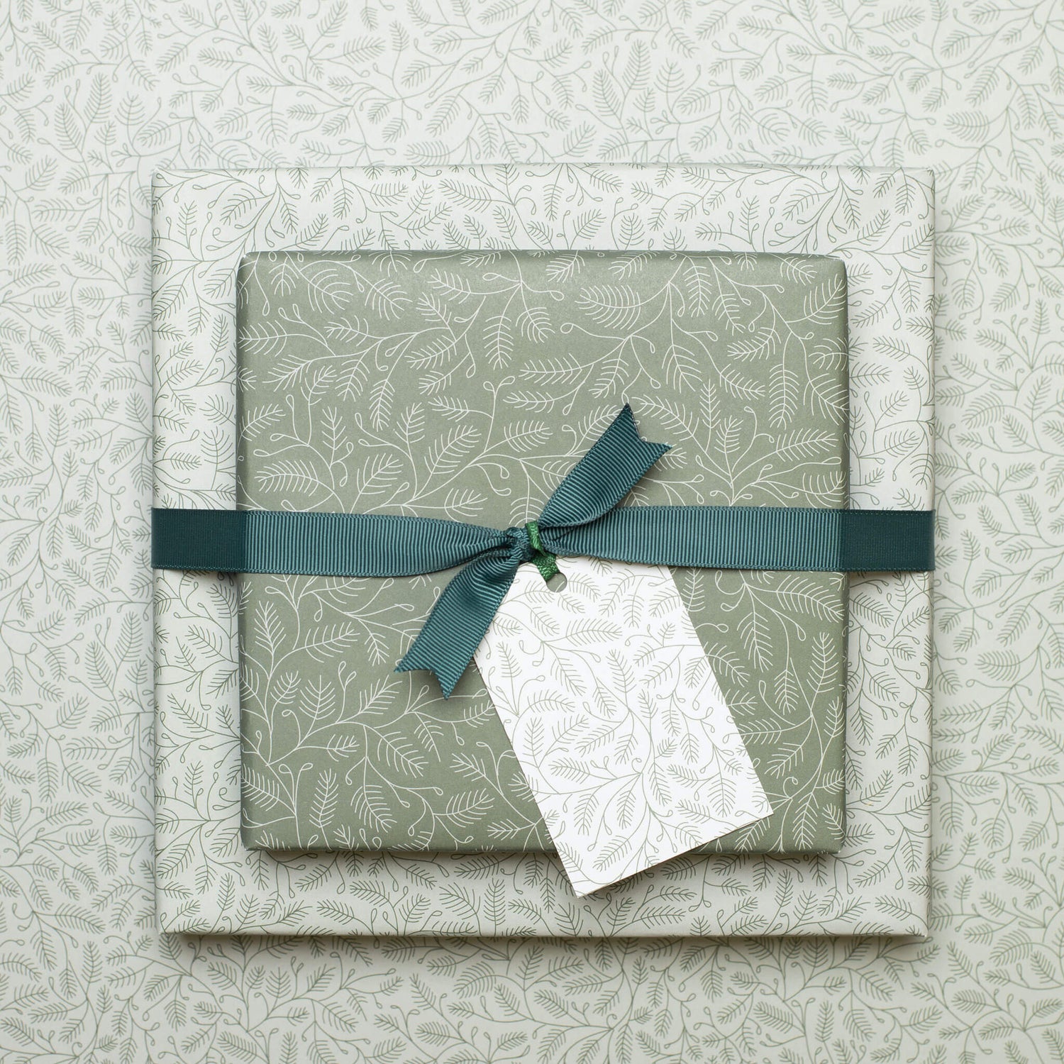 Geschenkanhänger "Zweige" - 5er Set mit Zweigmuster in mint und farblich passendem Band - 100% Recaclingpapier von My Pretty Circus | GT-BRA2202-MI