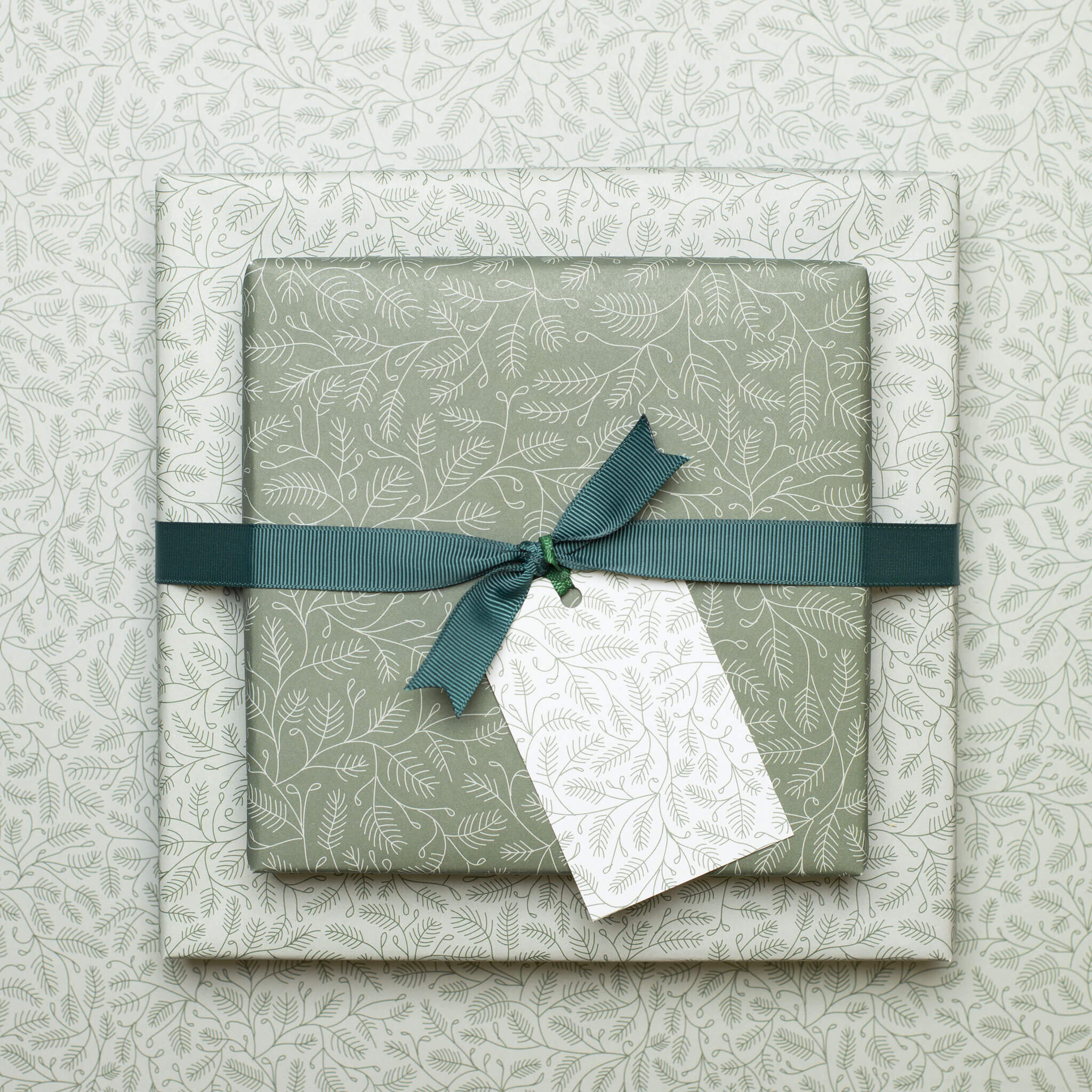 Geschenkanhänger "Zweige" - 5er Set mit Zweigmuster in mint und farblich passendem Band - 100% Recaclingpapier von My Pretty Circus | GT-BRA2202-MI