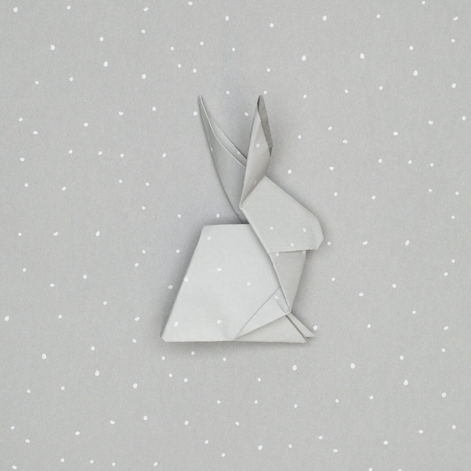 Origami Papier "Schneesturm" für kreatives Basteln - 25 Blatt doppelseitiges Faltpapier mit weißen Punkten auf grauem Hintergrund aus 15x15cm Recyclingpapier-OR-SNO2210-GR | My Pretty Circus