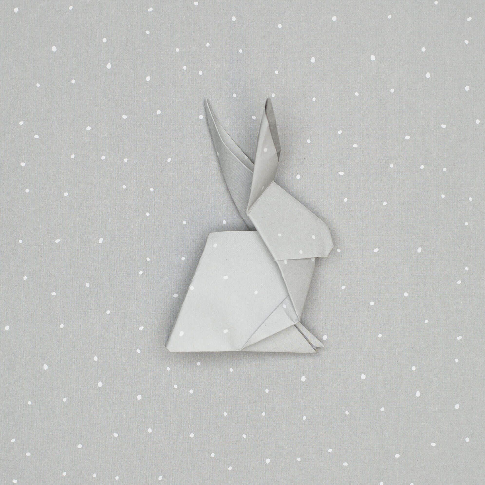 Origami Papier "Schneesturm" für kreatives Basteln - 25 Blatt doppelseitiges Faltpapier mit weißen Punkten auf grauem Hintergrund aus 15x15cm Recyclingpapier-OR-SNO2210-GR | My Pretty Circus