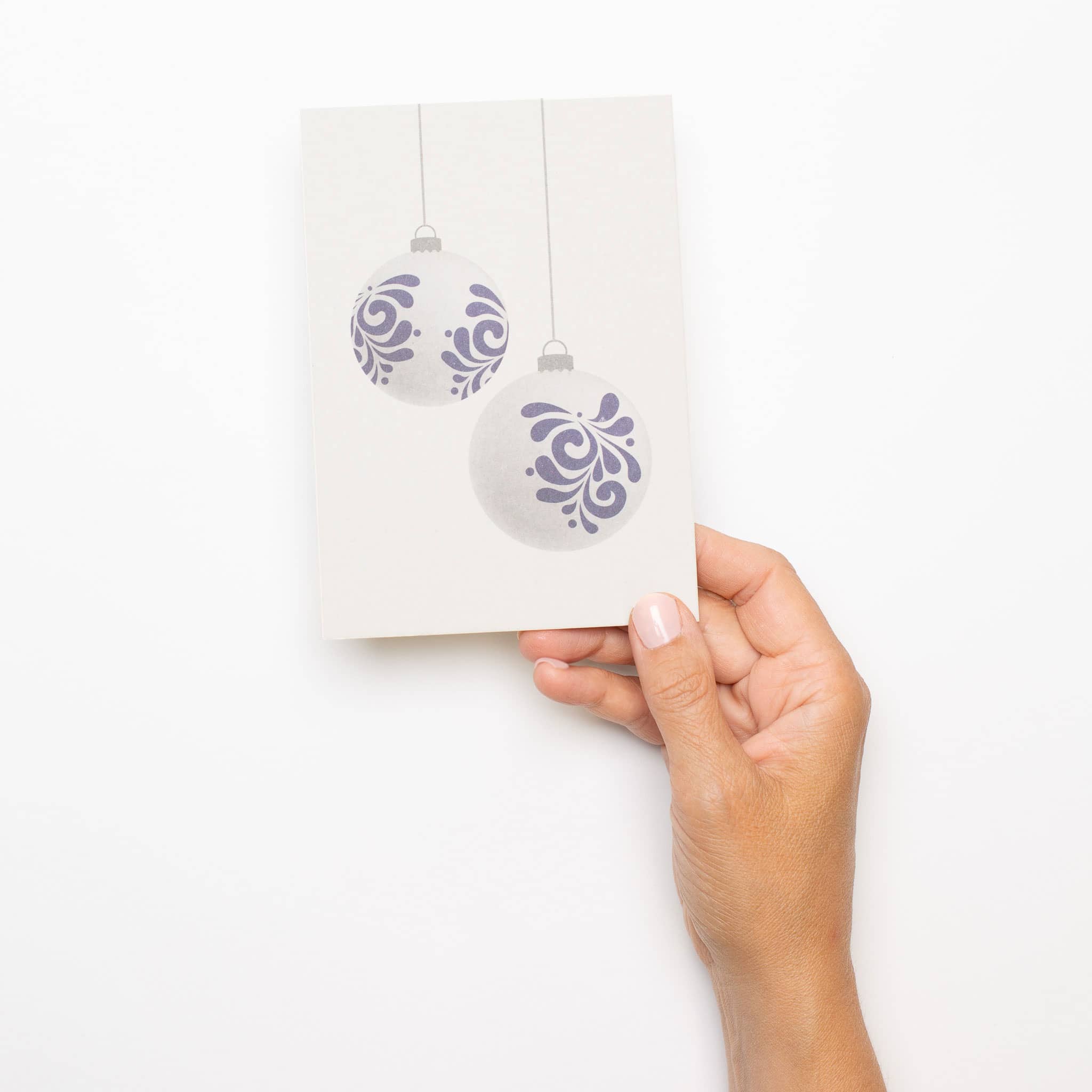 Postkarte mit Bembel Baumkugeln - stabile Karte aus Holzschliffpappe mit hessischem Baumschmuck von My Pretty Circus | PC-BEM2301-WH