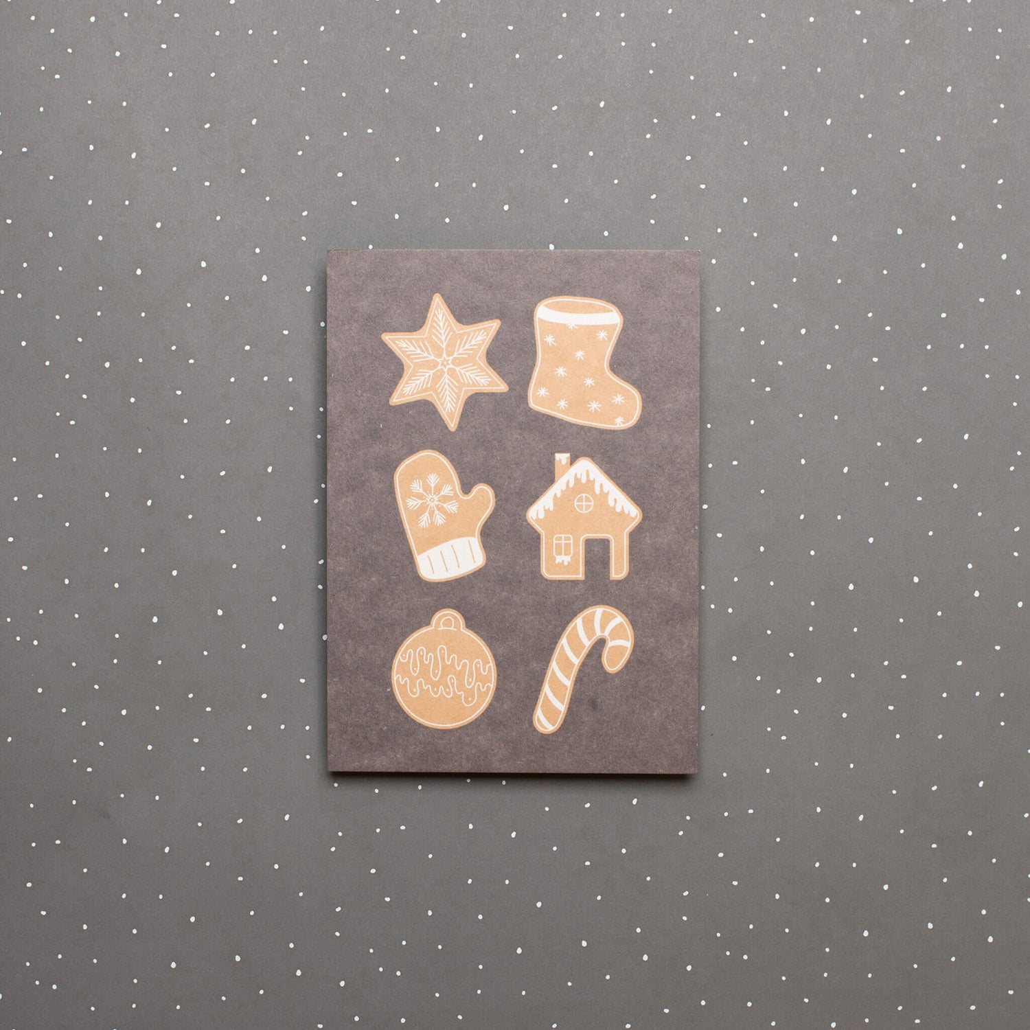 Postkarte Lebkuchen -  stabile Karte aus Holzschliffpappe mit Weihnachtskeksen von My Pretty Circus | PC-GIN2203-BR-6