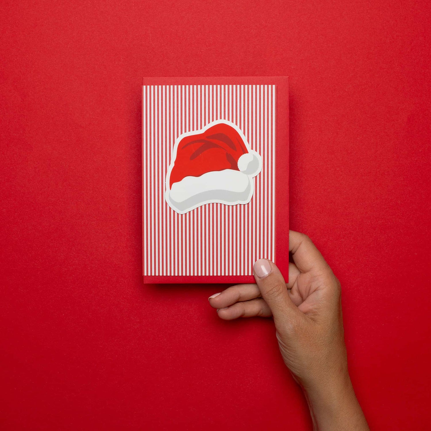 Karte mit Nikolausmützen Vinylsticker - Grußkarte inkl. abnehmbarem Vinylsticker, Karte und Geschenk in einem- | My Pretty Circus