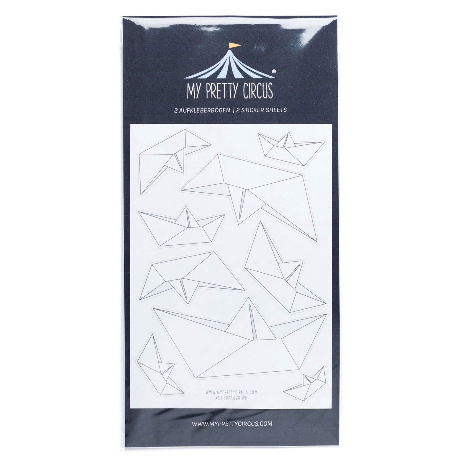 Sticker Papierboote weiß