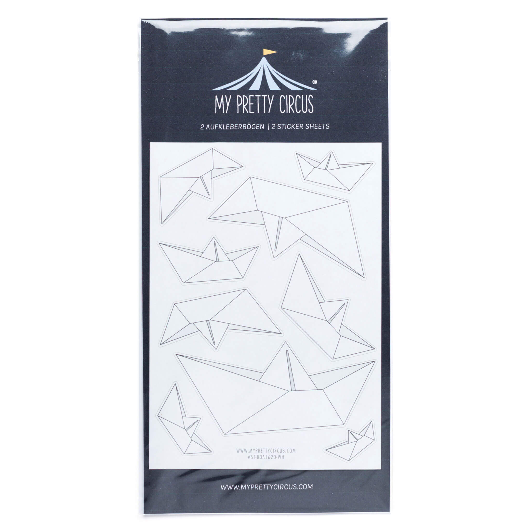 Sticker Papierboote weiß