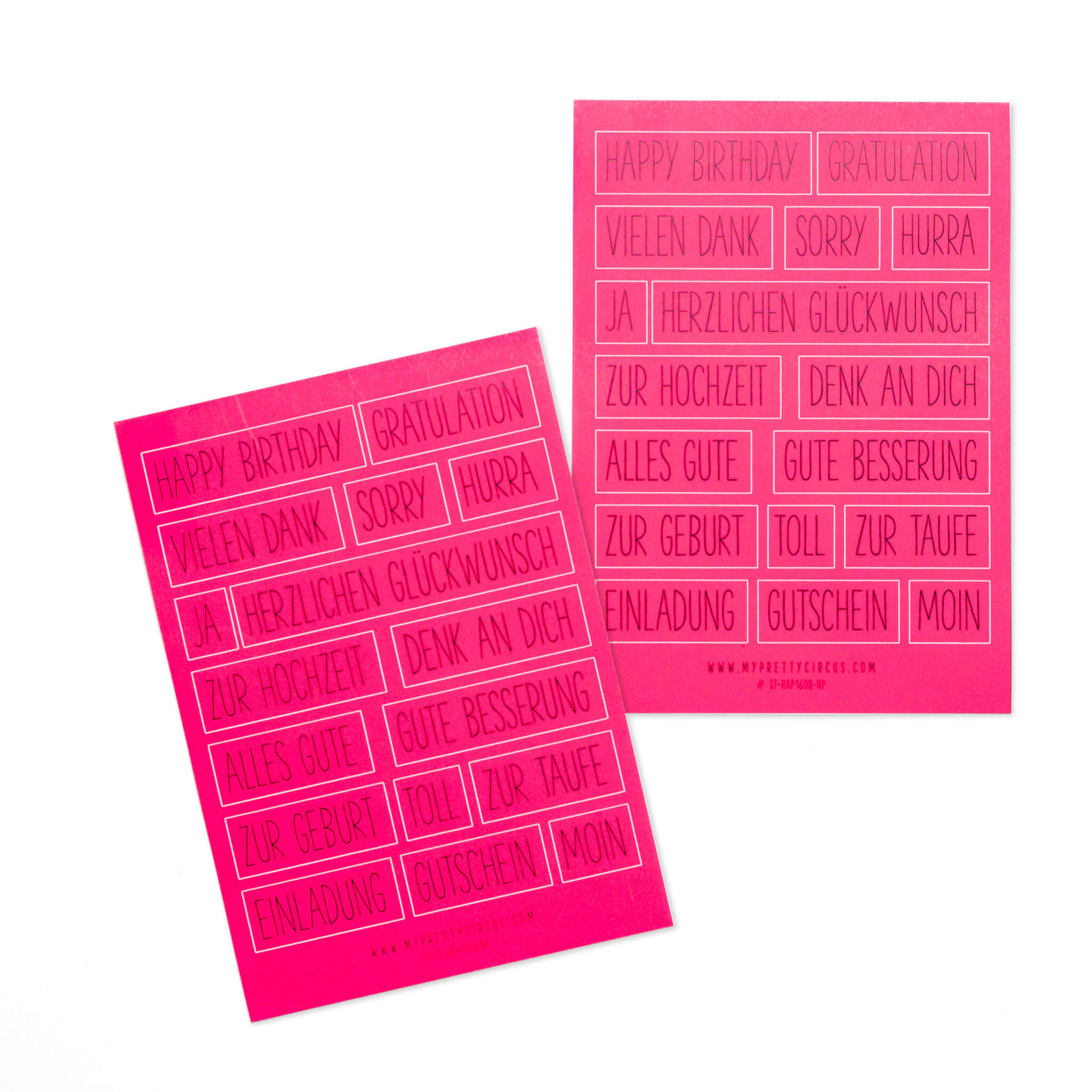 Sticker "Gratulation" eckig neonpink