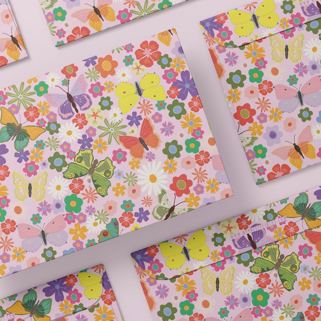 Briefumschläge "Blumenwiese" - Set mit 8 Kuverts in DIN C5
