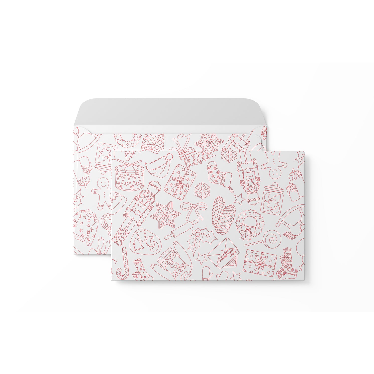 Briefumschläge &quot;Weihnachtsdoodles&quot; - Set mit 8 Kuverts in DIN C5