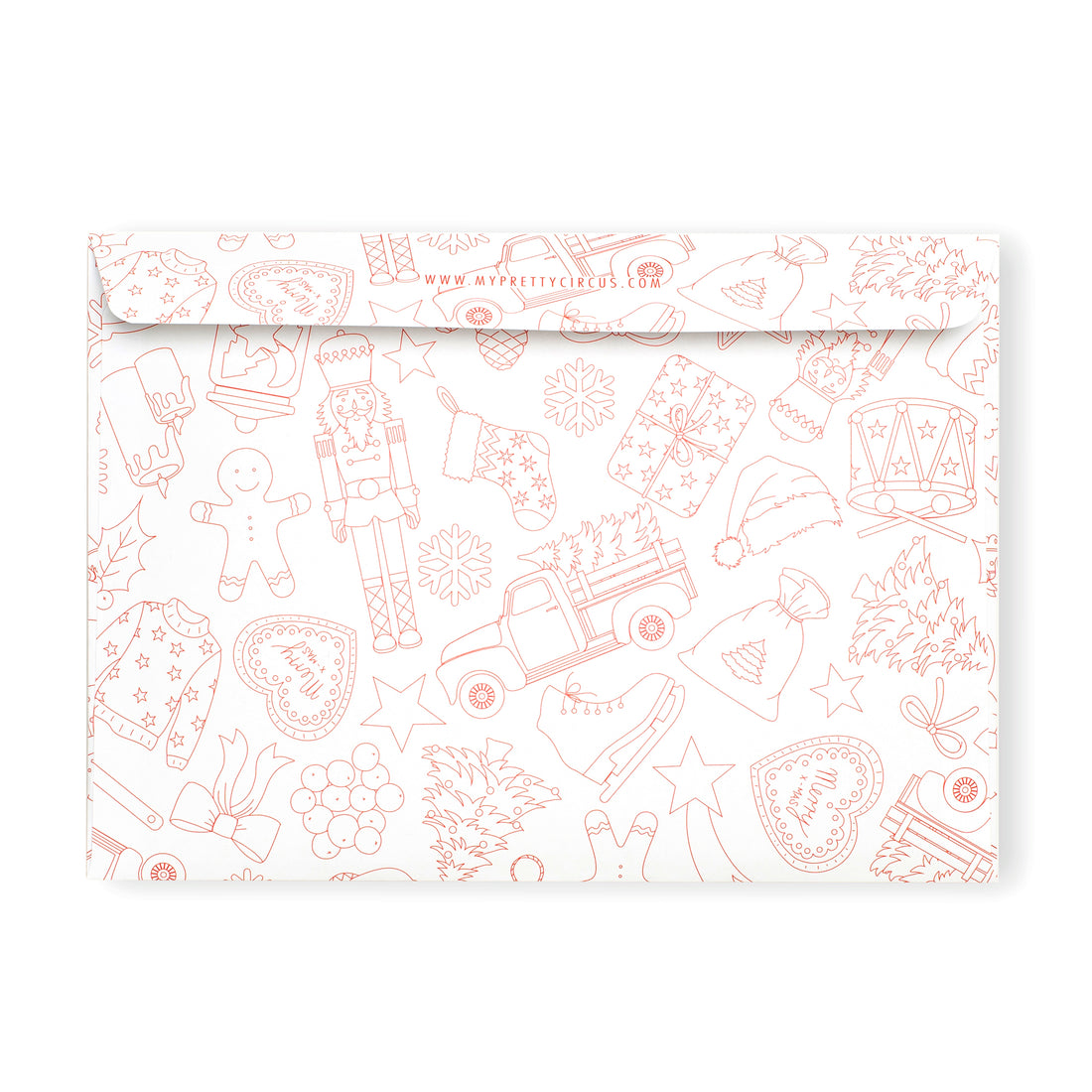Briefumschläge &quot;Weihnachtsdoodles&quot; - Set mit 8 Kuverts in DIN C5