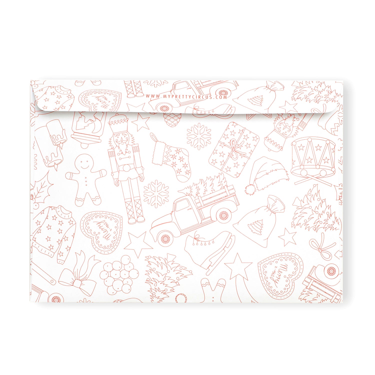Briefumschläge &quot;Weihnachtsdoodles&quot; - Set mit 8 Kuverts in DIN C5