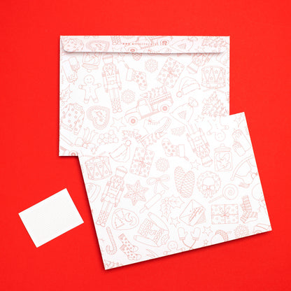 Briefumschläge &quot;Weihnachtsdoodles&quot; - Set mit 8 Kuverts in DIN C5