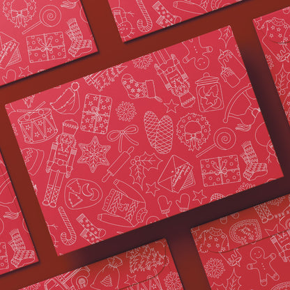 Briefumschläge "Weihnachtsdoodles" - Set mit 8 Kuverts in DIN C5 (Kopie)