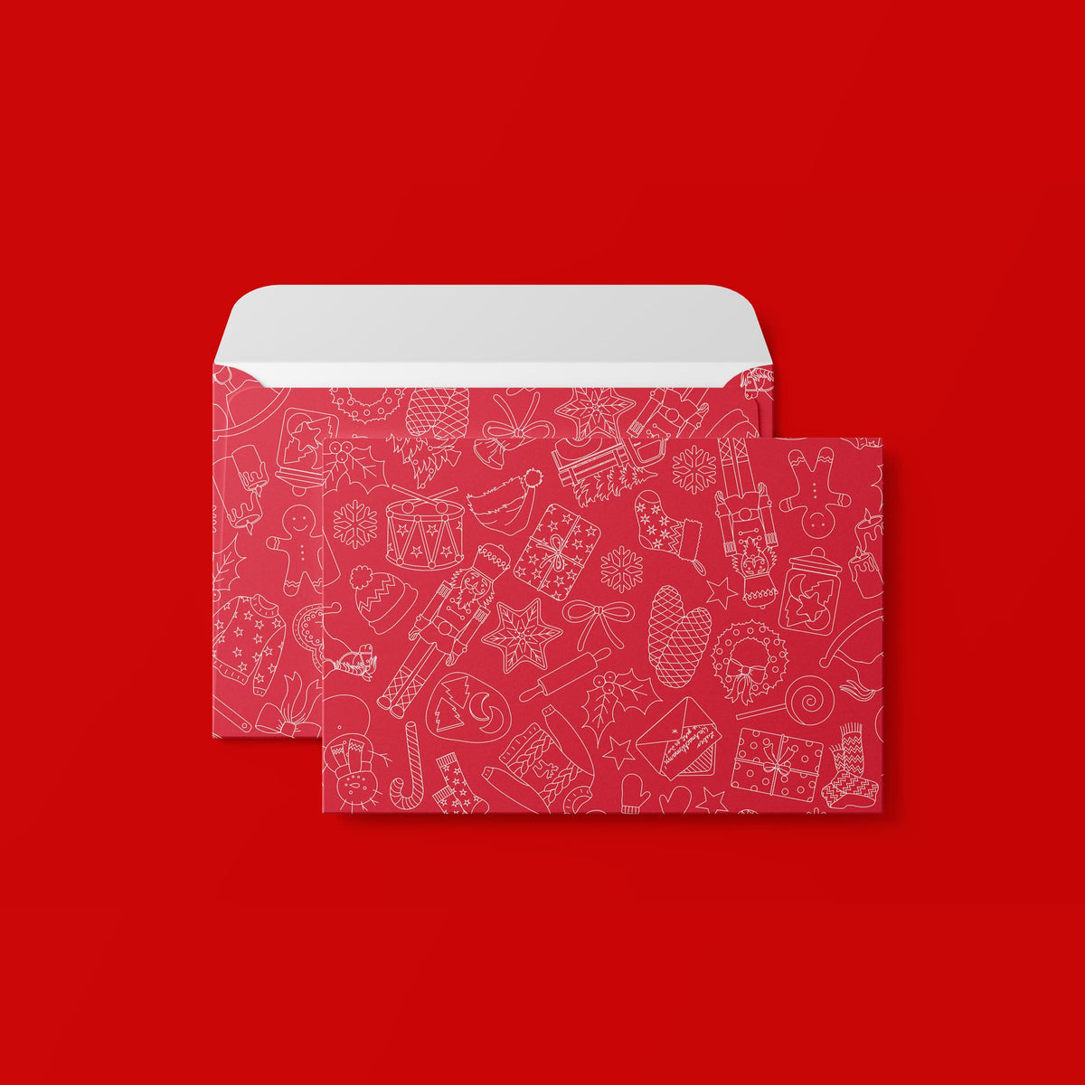 Briefumschläge "Weihnachtsdoodles" - Set mit 8 Kuverts in DIN C5 (Kopie)