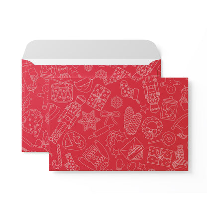 Briefumschläge "Weihnachtsdoodles" - Set mit 8 Kuverts in DIN C5 (Kopie)