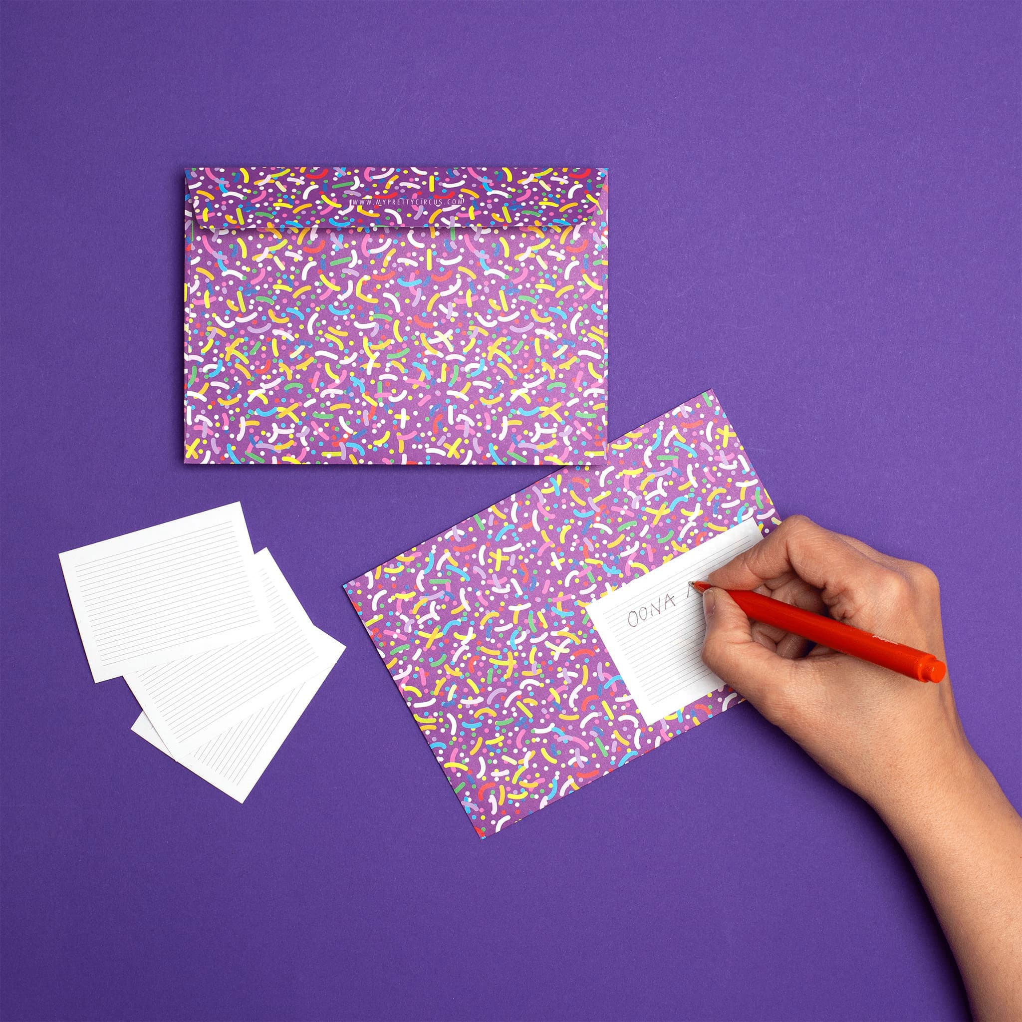 Briefumschläge "Streusel" - Set mit 8 Kuverts in DIN C6