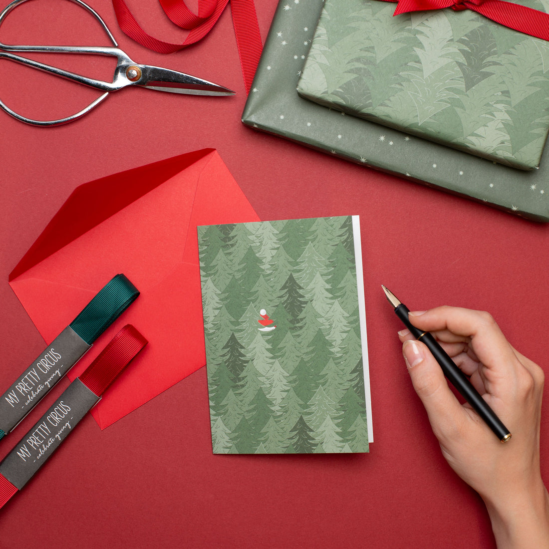 Weihnachtskarte Nikolaus im Wald