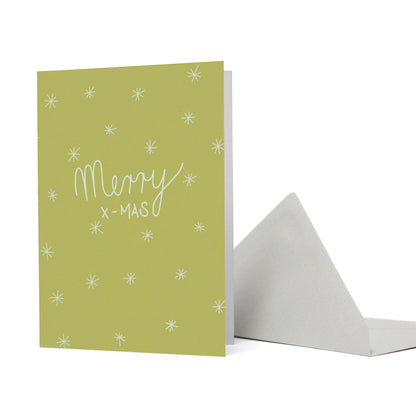 Weihnachtskarte mit Sternen &quot;Merry X-Mas&quot;