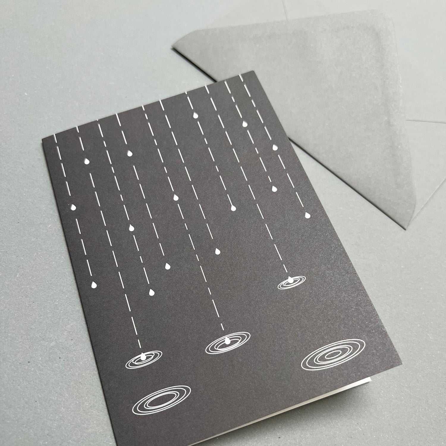 Condolence card raindrops