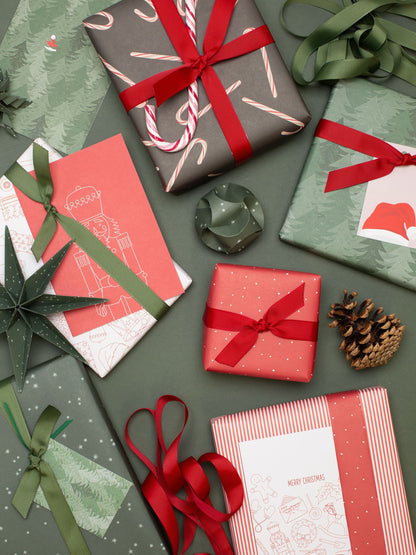 Weihnachtsgeschenkpapier-Set Zuckerstangen