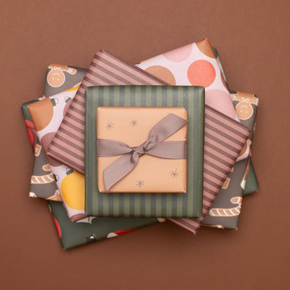 Weihnachtsgeschenkpapier-Set Lebkuchen