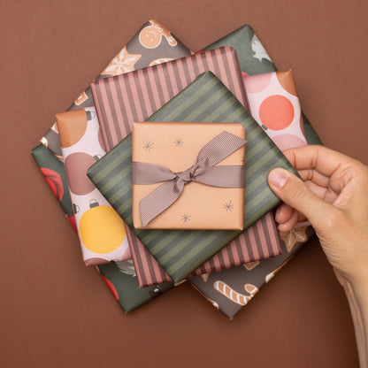 Weihnachtsgeschenkpapier-Set Lebkuchen
