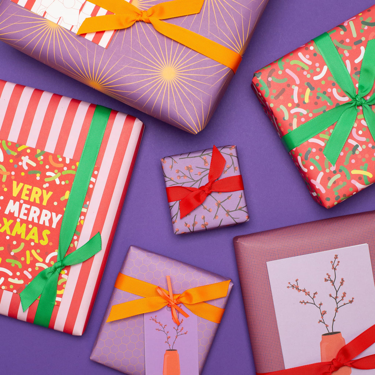 Weihnachtsgeschenkpapier-Set Ilex
