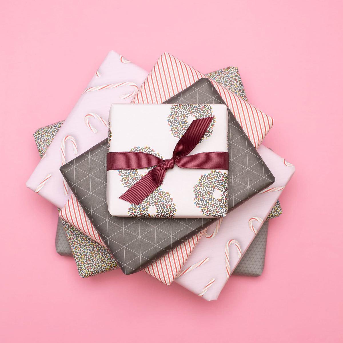 Weihnachtsgeschenkpapier-Set Schokokränze
