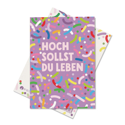Postkarte Streusel "Hoch sollst Du leben"